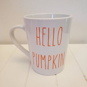 Rae Dunn inspired font "HELLO PUMPKIN" mug